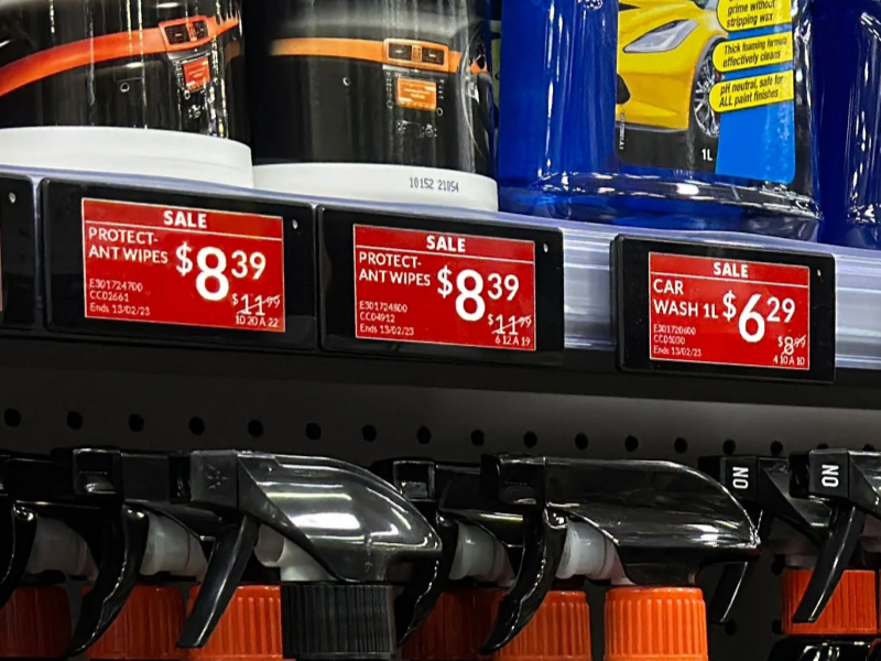 Que tipos de etiquetas están dispoñibles para estantes electrónicos?